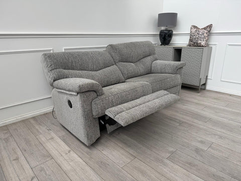 G Plan Stratford Woven Grey Fabric 3 Seater Sofa Power Recliner0