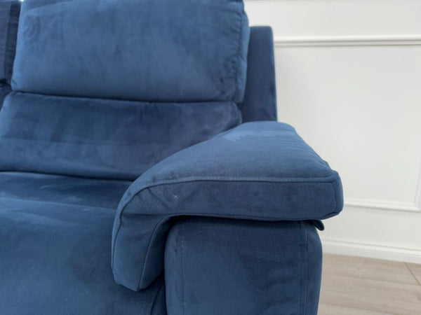 G Plan Harper Plush Indigo Premium Velvet Static 3 Seater + Armchair RRP £3,95213
