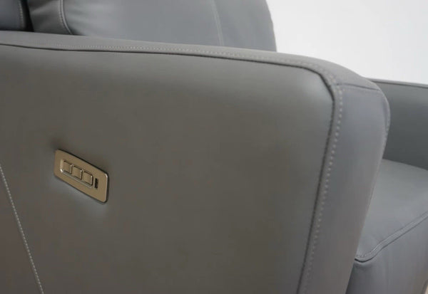 Parker Knoll Wren Power Recliner Armchair in Grey Leather - Headrest & Lumbar2