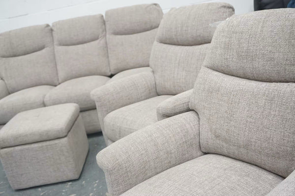 FV Lille mink fabric Power Recliner 3 seater + 2x Armchairs (1 Static) Sofa Set5