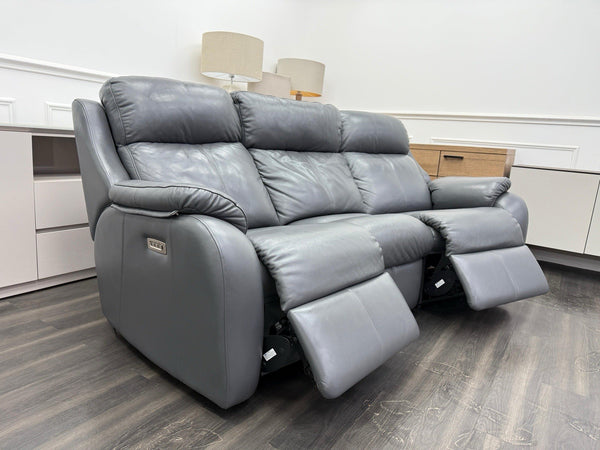 G Plan Kingsbury Capri Seal Leather 3 Seater Curved Sofa Power Recliner0