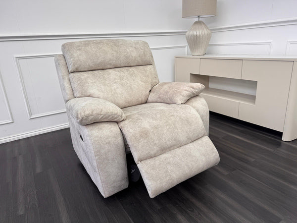 Furniture Village Moreno Cream Fabric Armchair Electric Power Recliner12