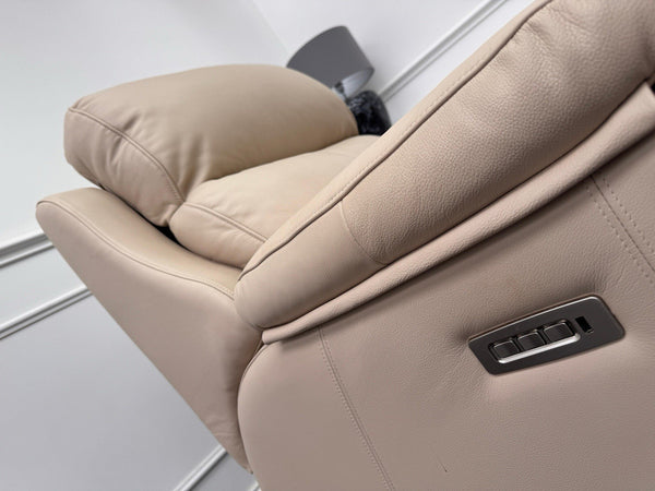 G Plan Kingsbury Beige / Taupe Leather Power Recliner Armchair (Lumbar Support)10