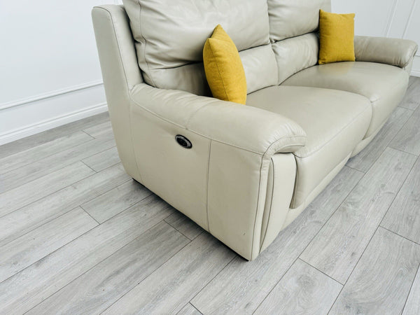 Furniture Village Feather Grey Leather Power Recliner 3 Seater Sofa14