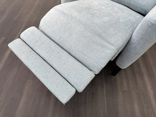 Furniture Village Petit Blue Herringbone Fabric Armchair Power Recliner9