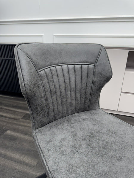 Furniture Village Aydin Charcoal Grey Faux Leather Swivel Dining Chair11