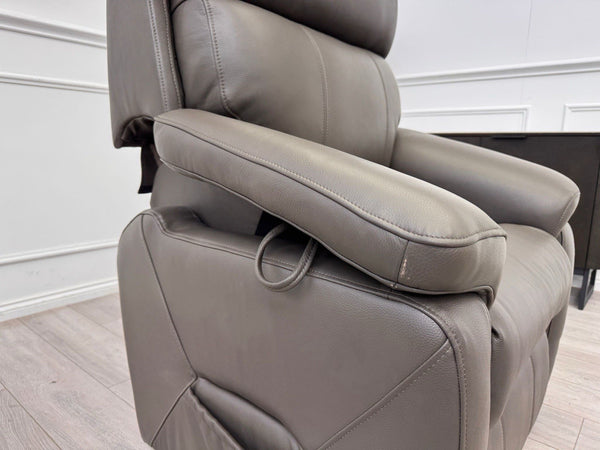 DFS Lift and Rise Electric Power Recliner Armchair Grey Genuine Leather19