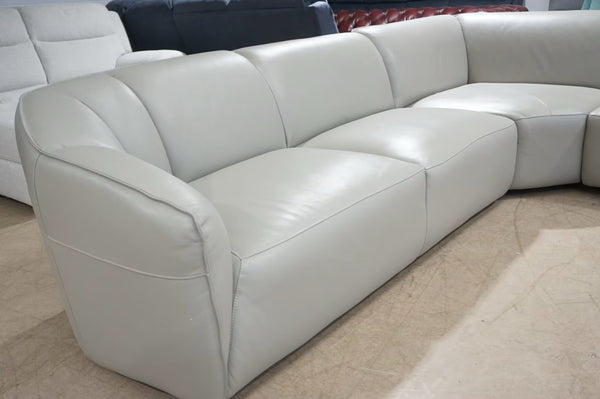 FV silver grey leather XL 3 piece corner group Static Sofa2