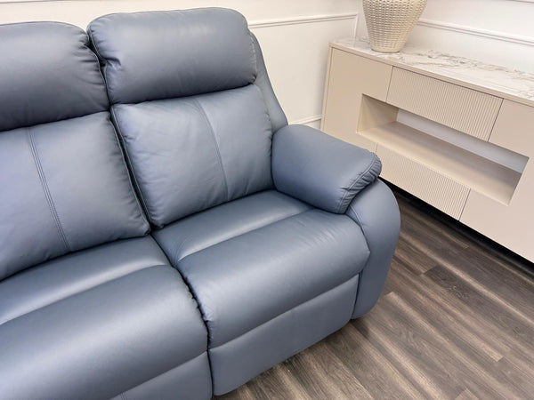 G Plan Kingsbury Navy Leather 3 Seater Sofa Power Recliner Headrest & Lumbar17