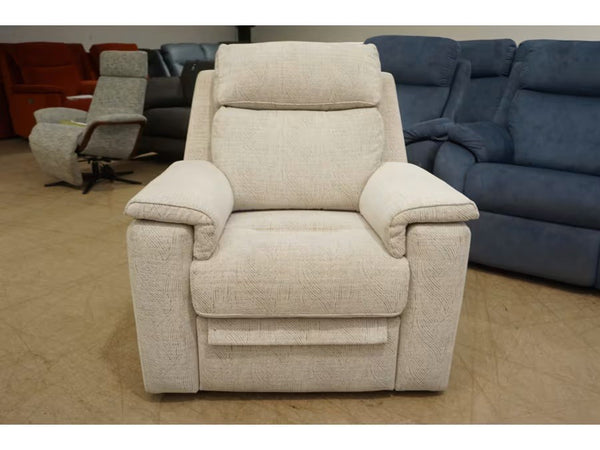 G Plan Ellis coral multi fabric armchair power recliner headrest + lumbar 1