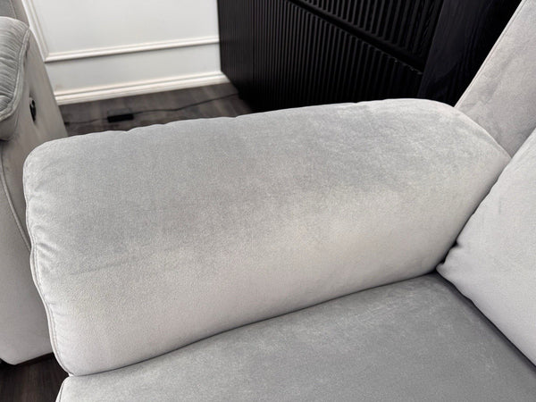 Furniture Village 3+3 Seater Sofa Set Power Recliner Grey Velvet14