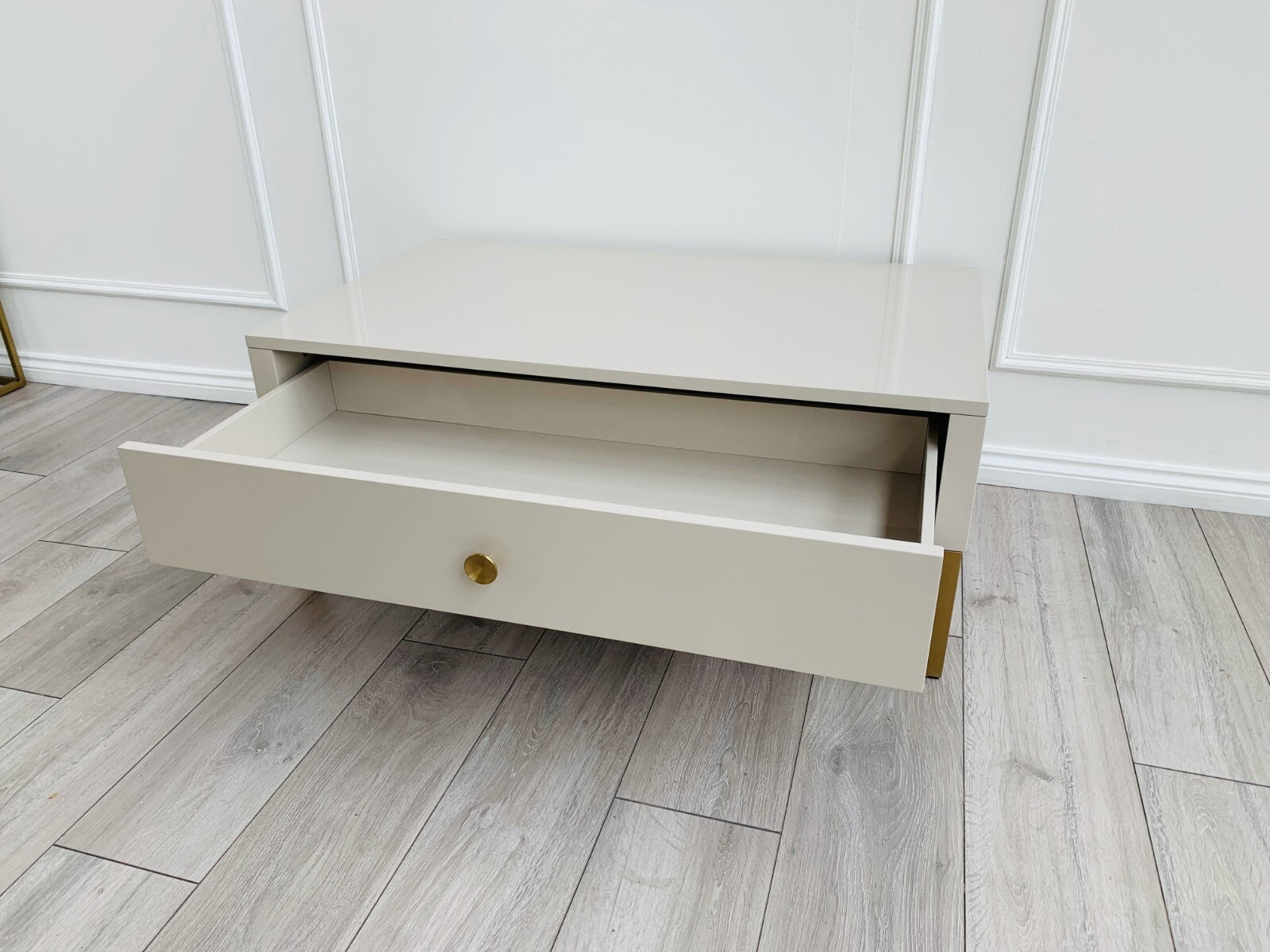 BRAND NEW Fosse Coffee Table - High Gloss Taupe0