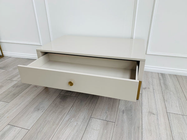 BRAND NEW Fosse Coffee Table - High Gloss Taupe0