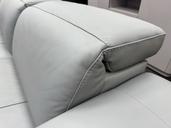 DFS Riviera Light Grey Leather Corner Sofa Power Recliner6