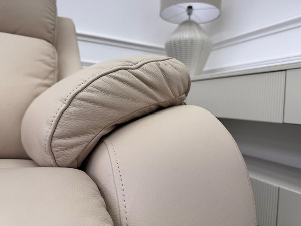 G Plan Kingsbury Beige  Leather 3 Seater Sofa Power Recliner Headrest & Lumbar20