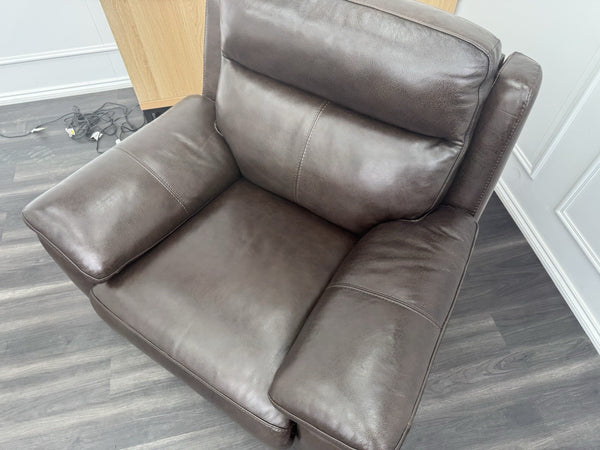 DFS Manual Recliner Armchair Brown Leather3