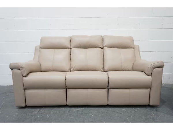 Parker Knoll Arizona grey leather 3&3 seater sofa set power recliner + lumbar4