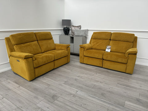G Plan Thornbury/Harper 2+2 Seater Sofa Set Power Recliner Mustard RRP £75900