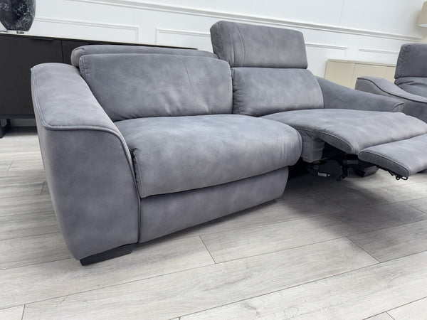FV Xavier Grey Velvet 3+2 Seater Sofa Set Power Recliners & Headrests20