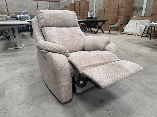 G Plan Kingsbury Power Recliner Armchair In Beige Pattern Fabric5