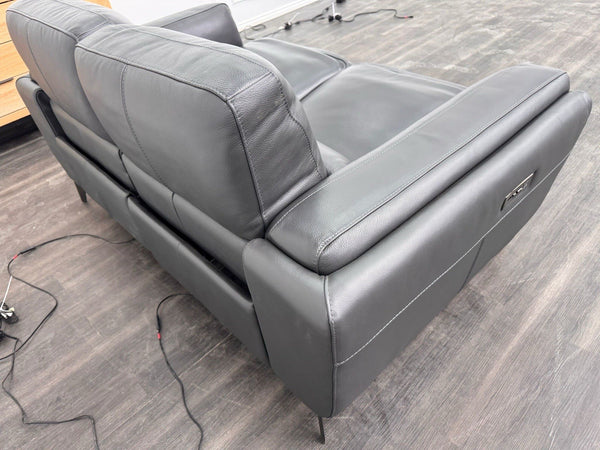DFS San Antonio Black Leather Power Recliner 2 Seater Sofa3