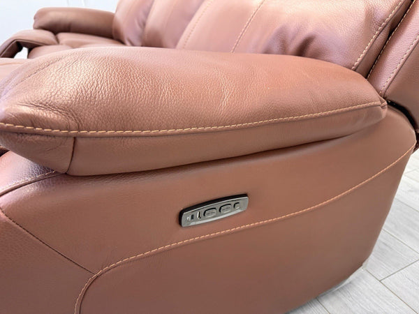 Furniture Village Moreno Power Recliner 3 Seater Sofa Brown Leather15