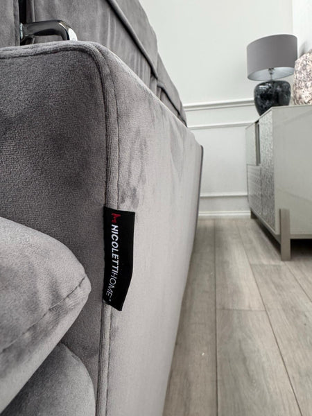 Furniture Village Nicoletti Davide Modular Corner Sofa Grey Velvet RRP £449523