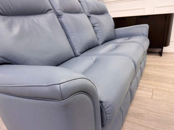 Parker Knoll Hudson 23 Roma Storm Leather Static 3 Seater Sofa RRP £41607