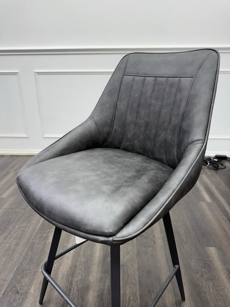Furniture Village Crete charcoal grey faux leather dining barstool (Pre-sale)9