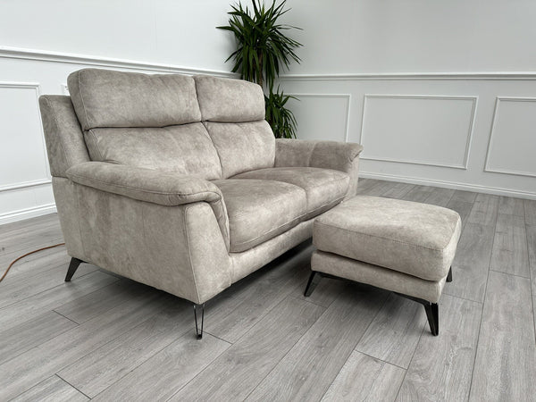 Furniture Village Contempo 2 Seater Sofa Champagne Soft Fabric Fast Delivery6