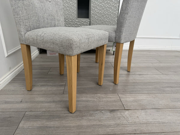 Furniture Village Augusta Grey Fabric Pair Of 2 Roll Back Dining Chairs13