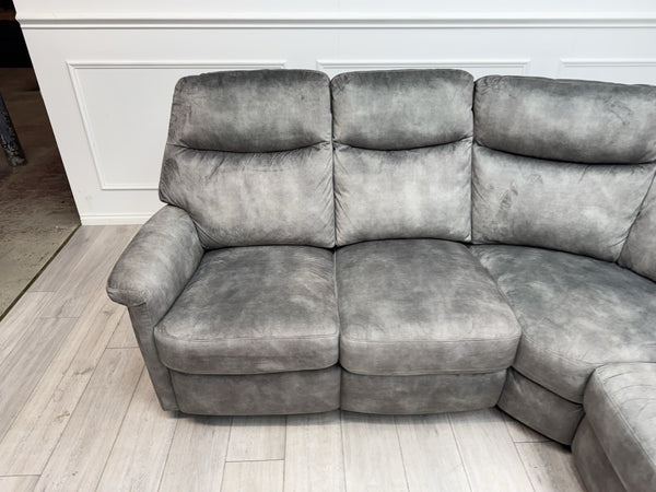 Furniture Village Lilly Corner Sofa In Grey Velvet Power Recliner21