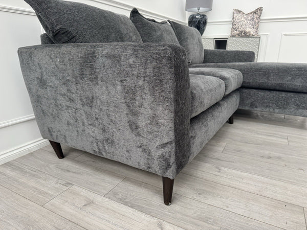 Furniture Village Sofia Dark Grey Fabric Corner Sofa with Chaise End2