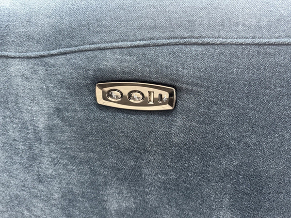 Furniture Village Power Recliner Corner Sofa In Navy Blue Chenille Fabric10