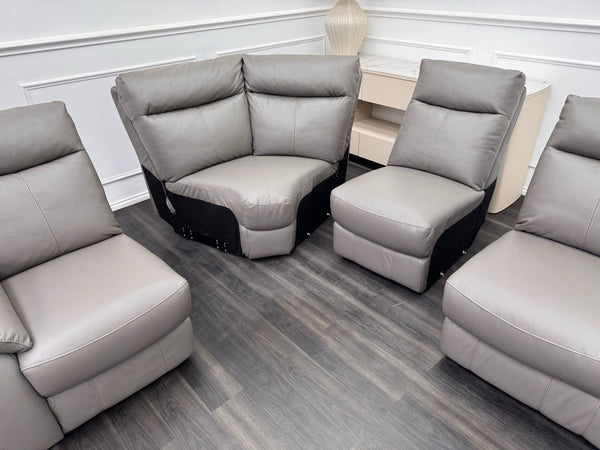 Furniture Village Snug Static L-Shape Corner Sofa In Grey Leather17