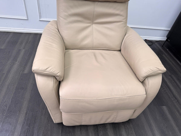 Furniture Village Rowen Beige Leather Armchair Power Recliner+Swivel+Rocking5