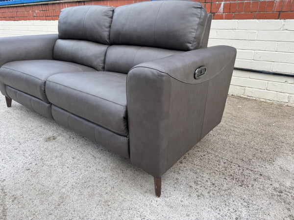 La-Z-Boy Dark Grey Leather 3 Seater Power Recliner Sofa8