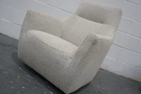 Furniture Village Frost white mix fabric swivel accent chair Armchair1