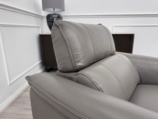 Furniture Village Jude Grey Leather Armchair Power Recliner Telescopic Headrest9