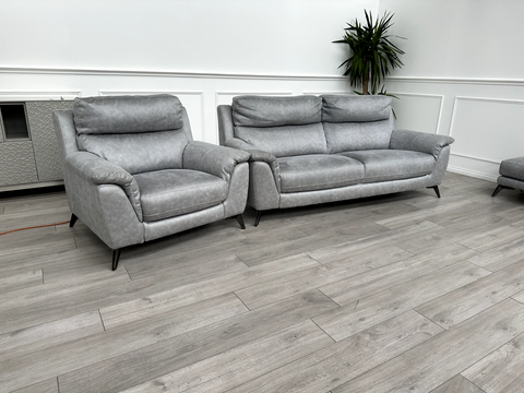 Furniture Village Contempo Grey 3 Seater Sofa Power Recliner Armchair RRP £3,7850