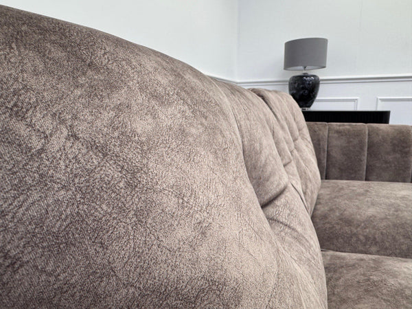 FURNITURE VILLAGE ARIANA 3 Seater Sofa Cuddle Set Classic Back Dapple Chocolate1