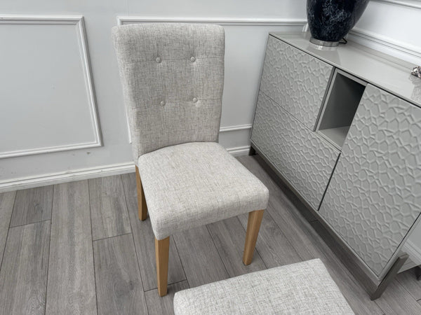 Furniture Village Augusta Cream Fabric Pair Of 2 Roll Back Dining Chairs4