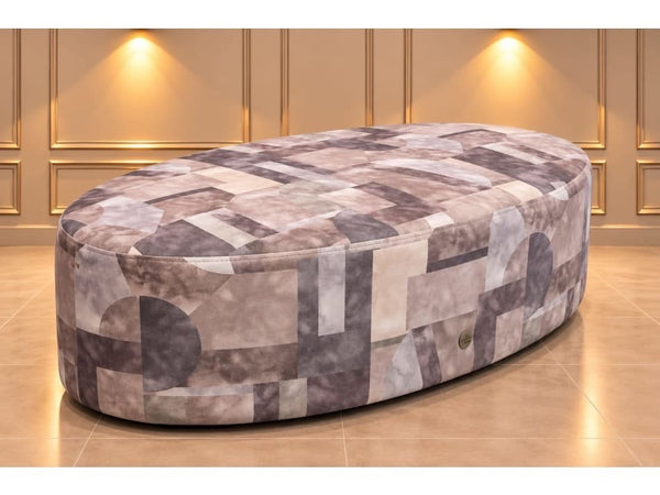 G Plan Designer patterned fabric large oval footstool 0