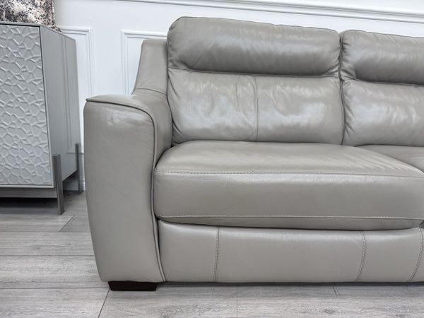 FURNITURE VILLAGE Light Taupe/Grey Genuine Leather Static 3 + 3 Seater Sofa Set17