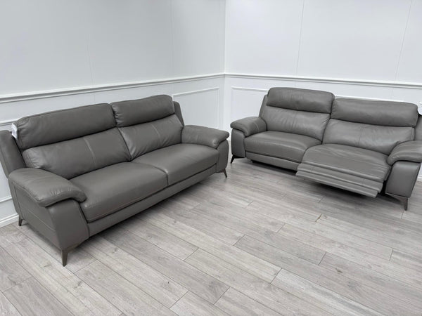 Furniture Village Missouri Power Recliner 3 & Static 2 Seater Sofa Set Grey7