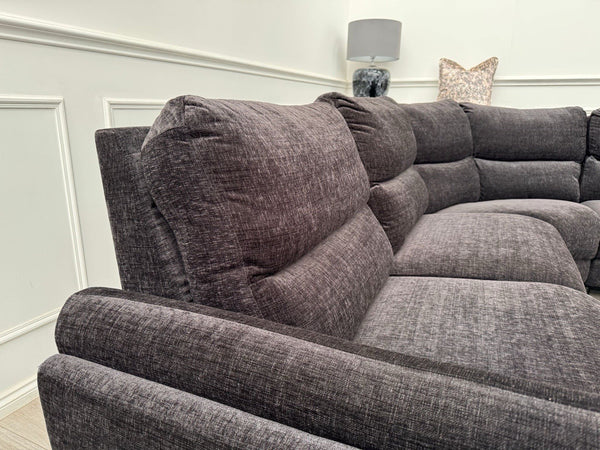 DFS Black Fabric Corner Sofa Power Recliner Modular Sofa6