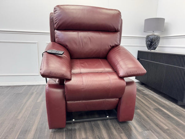 Furniture Village Moreno Lift and Rise Recliner Armchair Burgundy Leather4