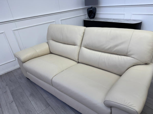 Furniture Village Hetty 3 + 3 Seater Sofa Set in Cream/Off White Leather11