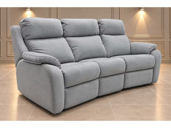 G Plan Kingsbury dark grey velvet fabric standard 3 seater curved sofa0