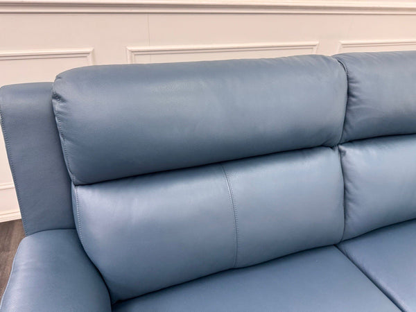 LA Z BOY Bella Static 3 Seater Sofa Navy Blue Leather6